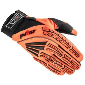 Motocross-hanskat Pilot Pioneer fluo oranssi-musta