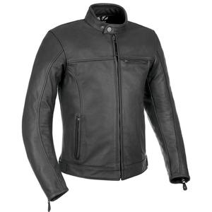 Oxford Walton Musta nahkainen moottoripyörä takki