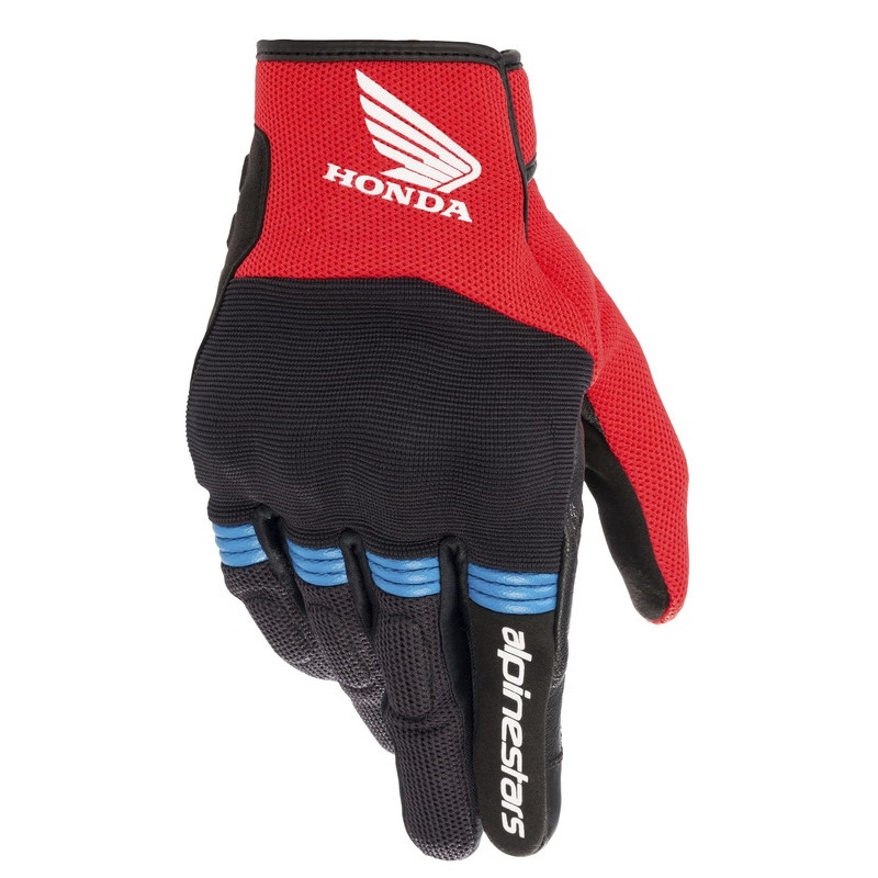 Alpinestars Copper Honda moottoripyöräilyhanskat musta-punainen-sininen mallisto