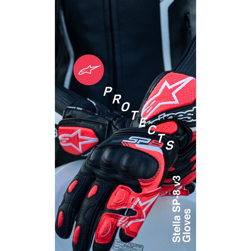 Alpinestars SP-8 naisten moottoripyöräkäsineet musta