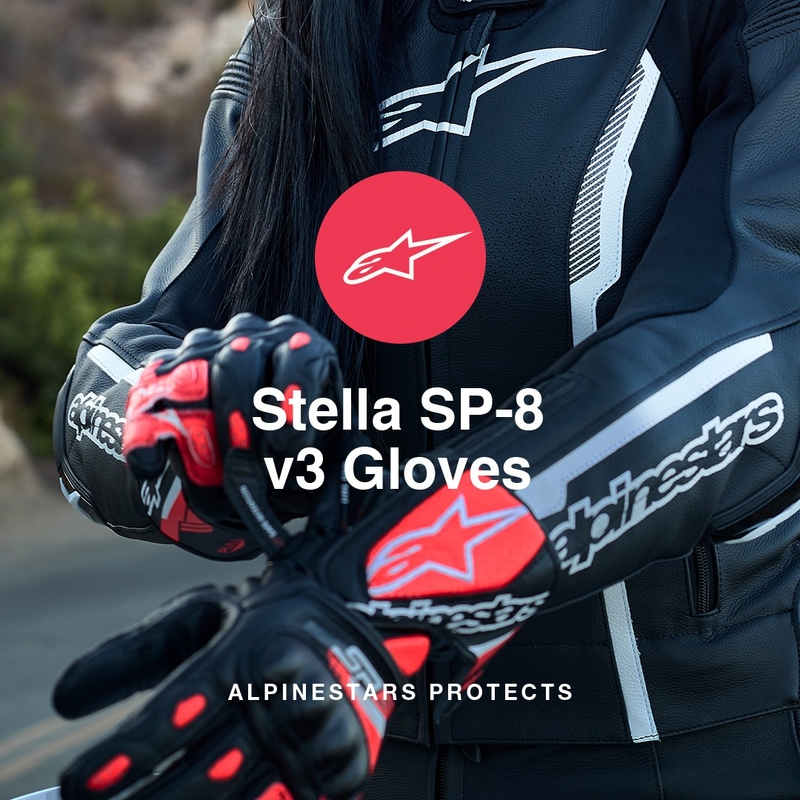 Alpinestars SP-8 naisten moottoripyöräilyhanskat mustavalkoiset