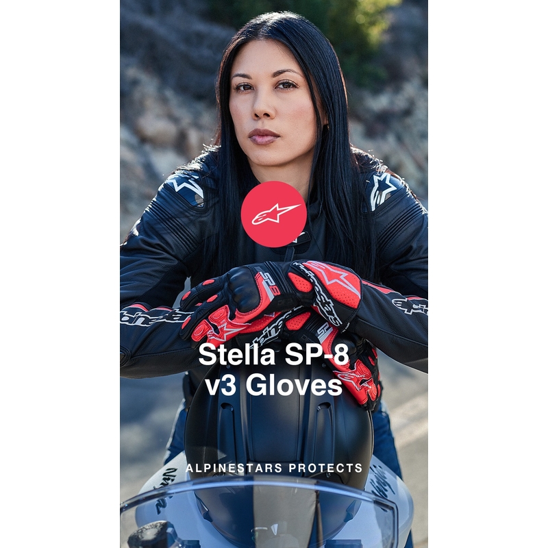 Alpinestars SP-8 naisten moottoripyöräilyhanskat mustavalkoiset
