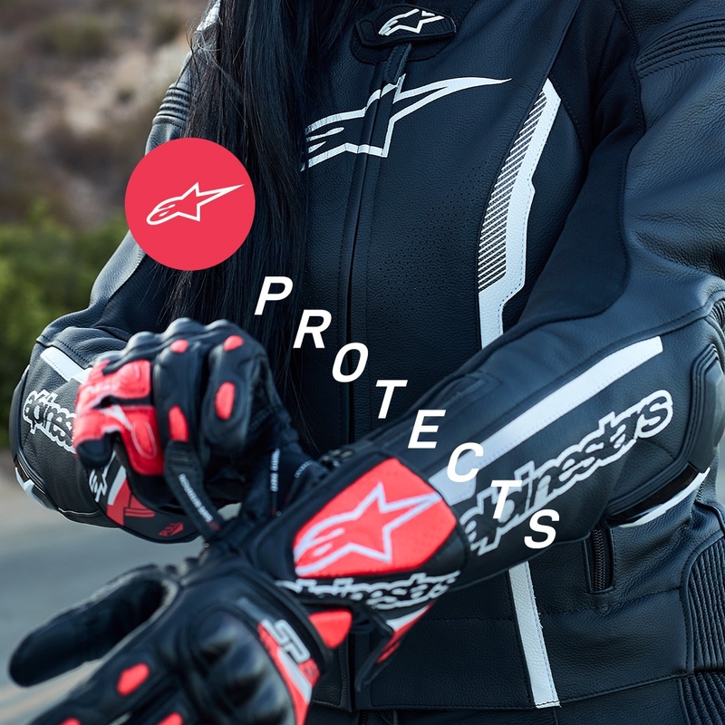 Alpinestars SP-8 naisten moottoripyöräkäsineet musta, valkoinen ja vaaleanpunainen