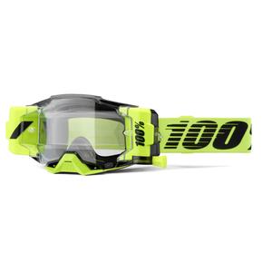 Motocross lasit 100% - USA Armega Forecast fluo-vihreä (kirkas lasi)