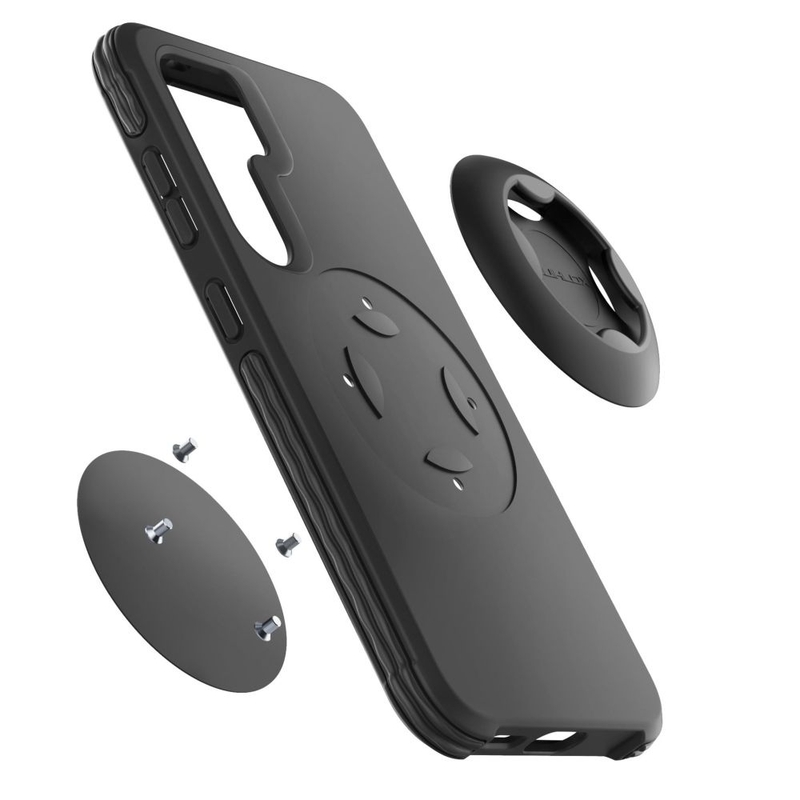 Suojakuori Interphone QUIKLOX Tetraforce Samsung Galaxy S24 Plus -puhelimelle musta