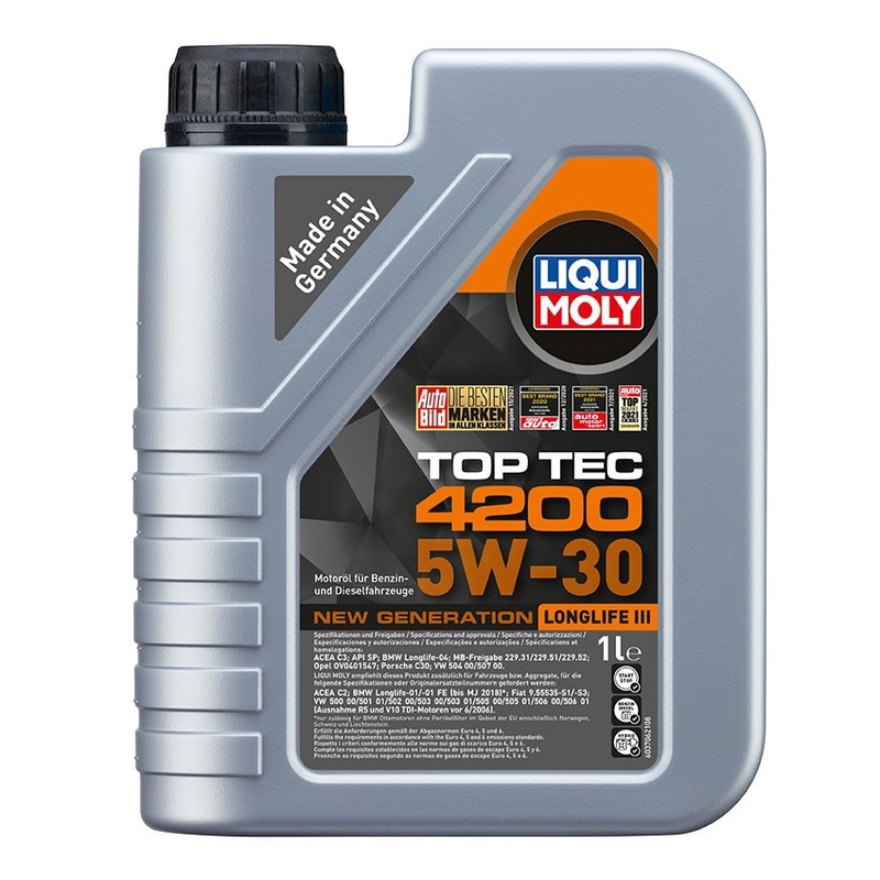 LIQUI MOLY Top Tec 4200 5W-30 Uusi sukupolvi 1 l synteettinen moottoriöljy