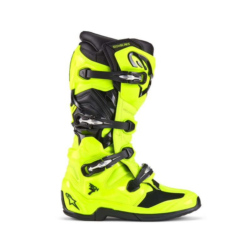 Alpinestars Tech 7 fluo kelta-musta moottoripyöräsaappaat