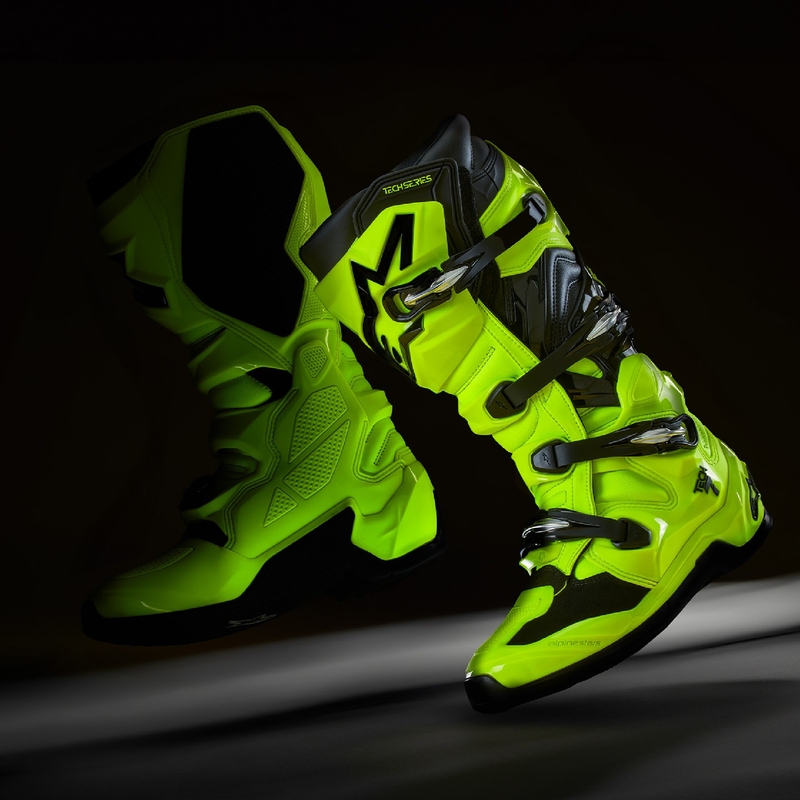 Alpinestars Tech 7 fluo kelta-musta moottoripyöräsaappaat