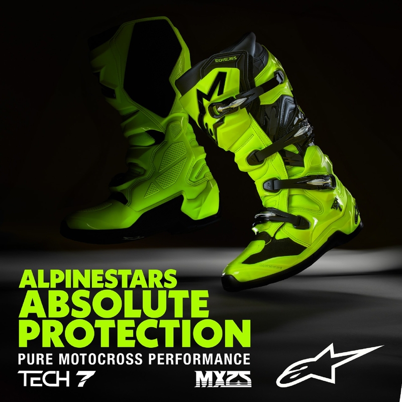 Alpinestars Tech 7 fluo kelta-musta moottoripyöräsaappaat