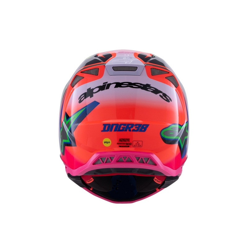 Alpinestars Supertech S-M10 motocross kypärä HAIDEN DEEGAN fluo oranssi-violetti-pink-vihreä