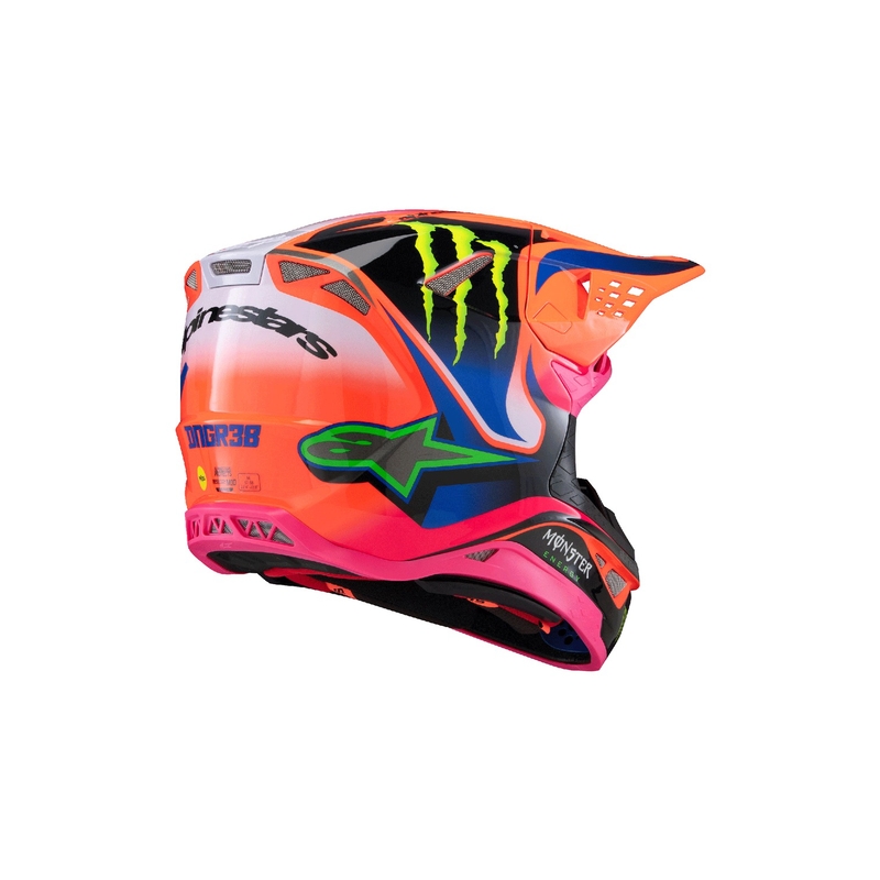Alpinestars Supertech S-M10 motocross kypärä HAIDEN DEEGAN fluo oranssi-violetti-pink-vihreä