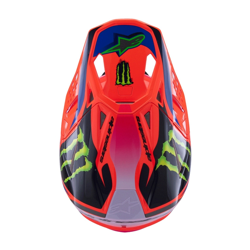Alpinestars Supertech S-M10 motocross kypärä HAIDEN DEEGAN fluo oranssi-violetti-pink-vihreä