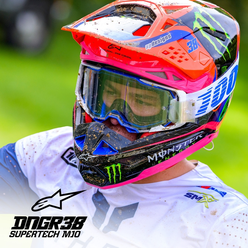 Alpinestars Supertech S-M10 motocross kypärä HAIDEN DEEGAN fluo oranssi-violetti-pink-vihreä