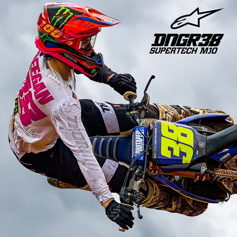 Alpinestars Supertech S-M10 motocross kypärä HAIDEN DEEGAN fluo oranssi-violetti-pink-vihreä