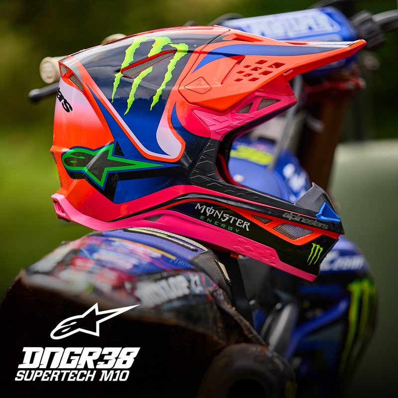 Alpinestars Supertech S-M10 motocross kypärä HAIDEN DEEGAN fluo oranssi-violetti-pink-vihreä