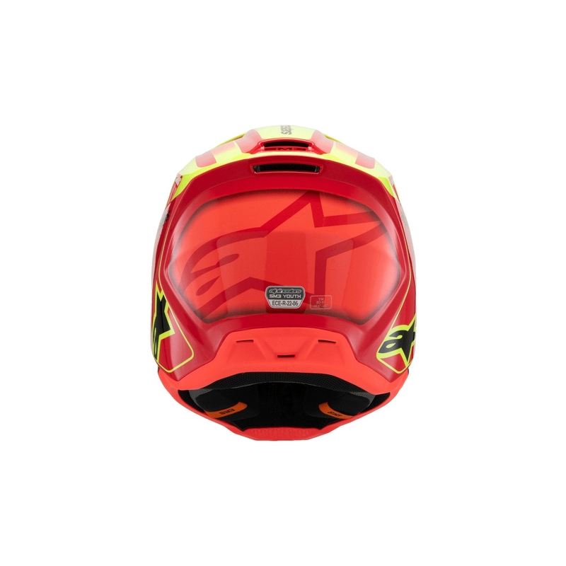 Lasten motocross kypärä Alpinestars S-M3 FRAY punainen-fluo-kelta-musta