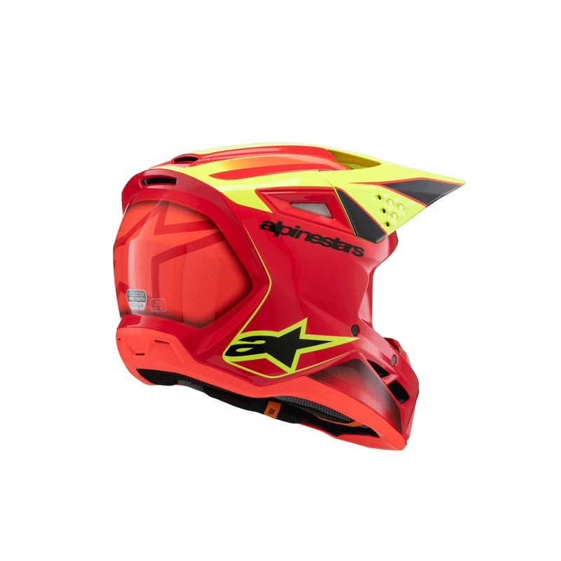 Lasten motocross kypärä Alpinestars S-M3 FRAY punainen-fluo-kelta-musta
