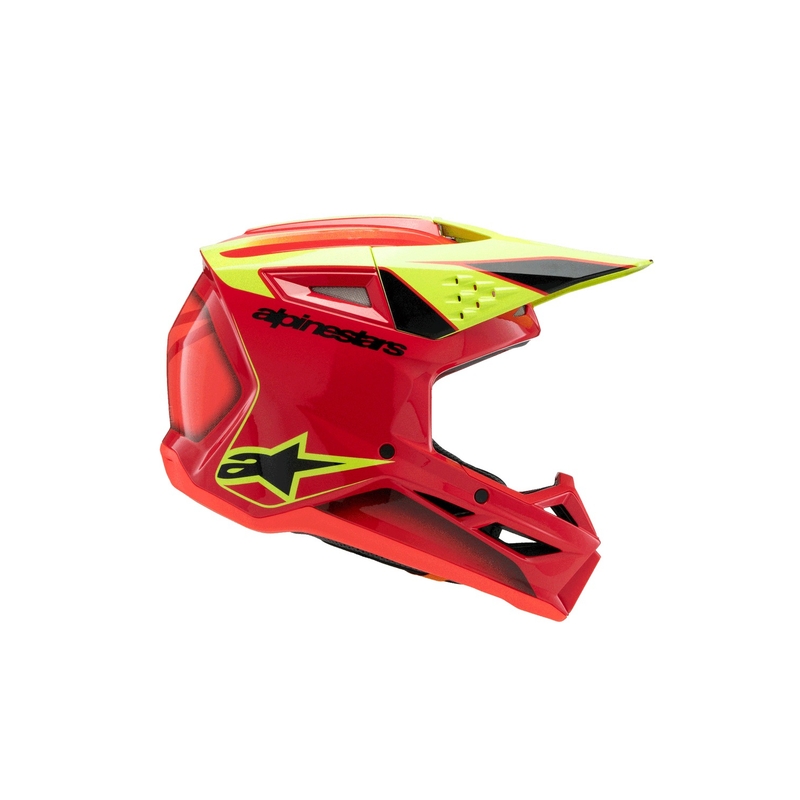 Lasten motocross kypärä Alpinestars S-M3 FRAY punainen-fluo-kelta-musta