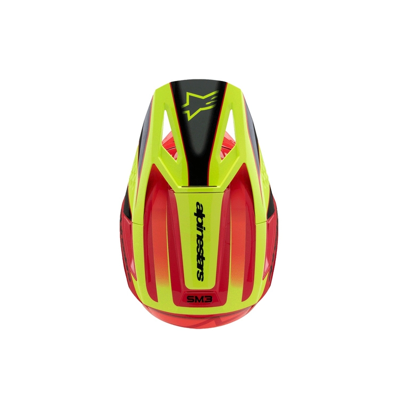 Lasten motocross kypärä Alpinestars S-M3 FRAY punainen-fluo-kelta-musta