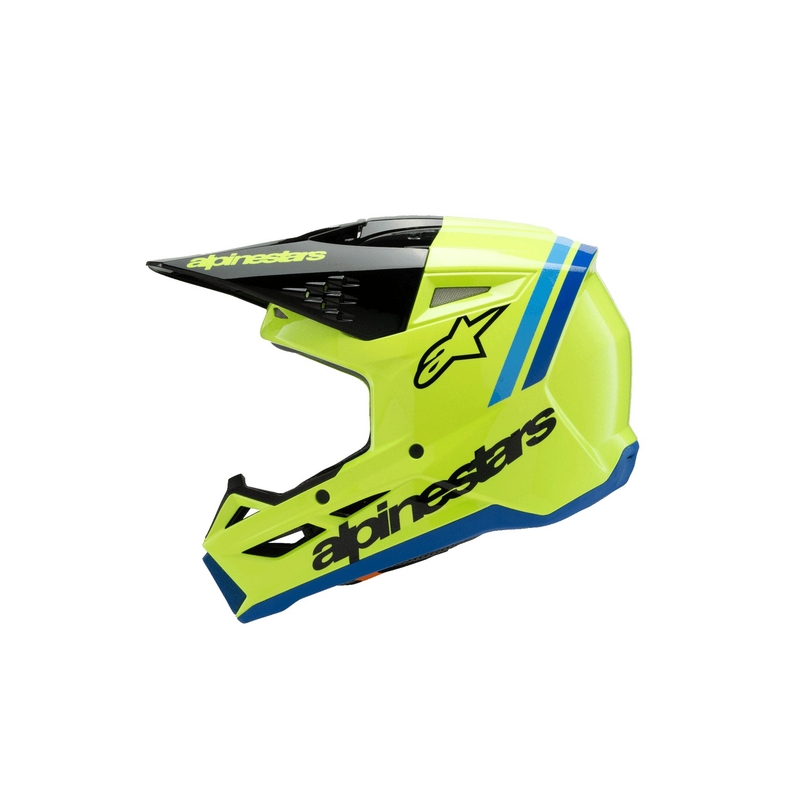 Lasten motocross kypärä Alpinestars S-M3 RADIUM fluo keltainen-musta-sininen