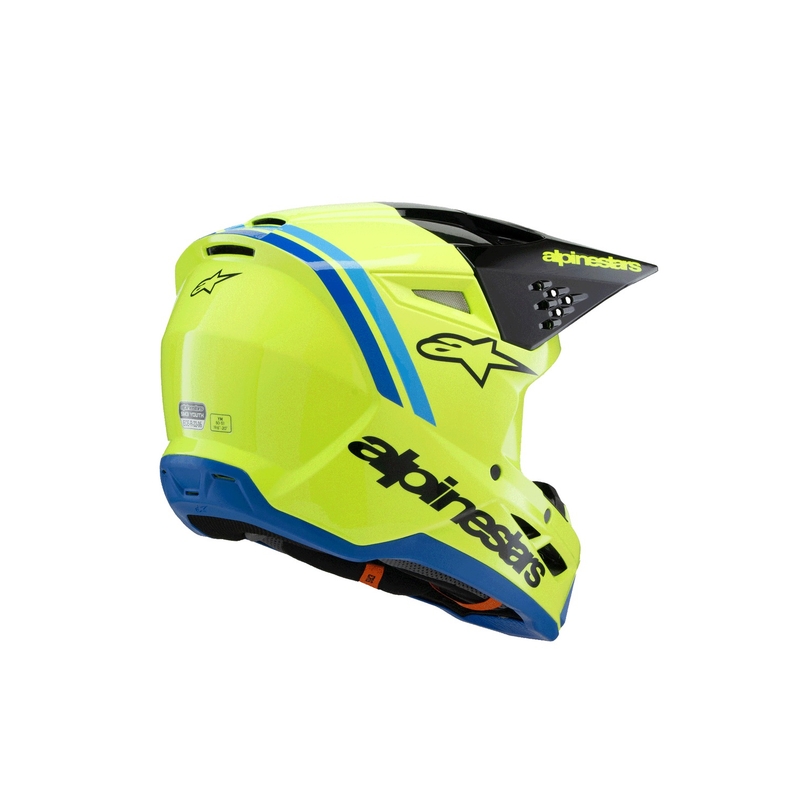 Lasten motocross kypärä Alpinestars S-M3 RADIUM fluo keltainen-musta-sininen