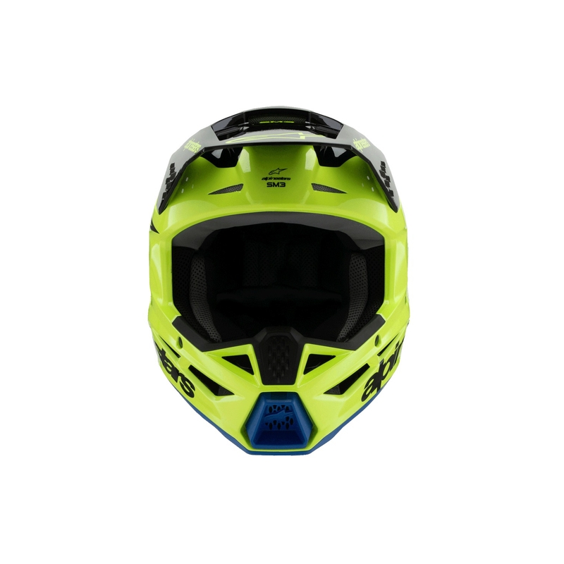 Lasten motocross kypärä Alpinestars S-M3 RADIUM fluo keltainen-musta-sininen