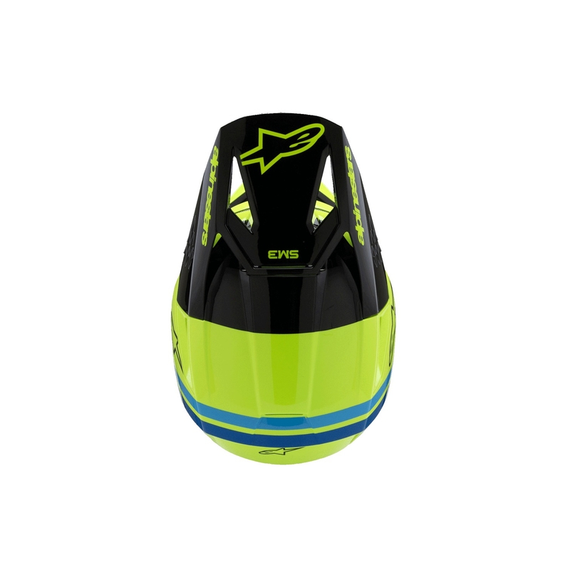 Lasten motocross kypärä Alpinestars S-M3 RADIUM fluo keltainen-musta-sininen