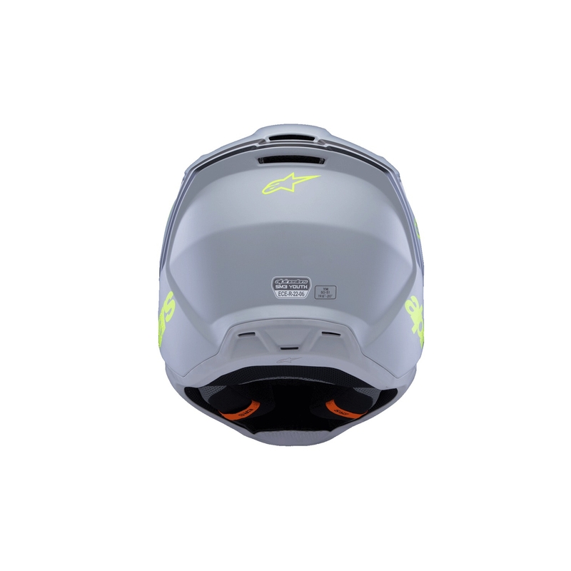 Lasten motocross kypärä Alpinestars S-M3 RADIUM matto harmaa-fluokokelta-musta