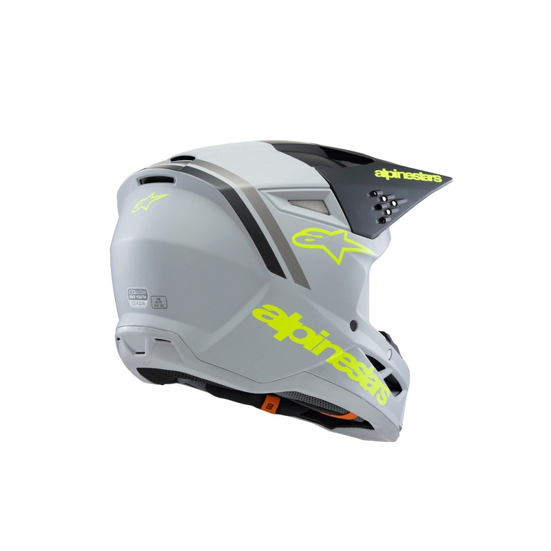 Lasten motocross kypärä Alpinestars S-M3 RADIUM matto harmaa-fluokokelta-musta