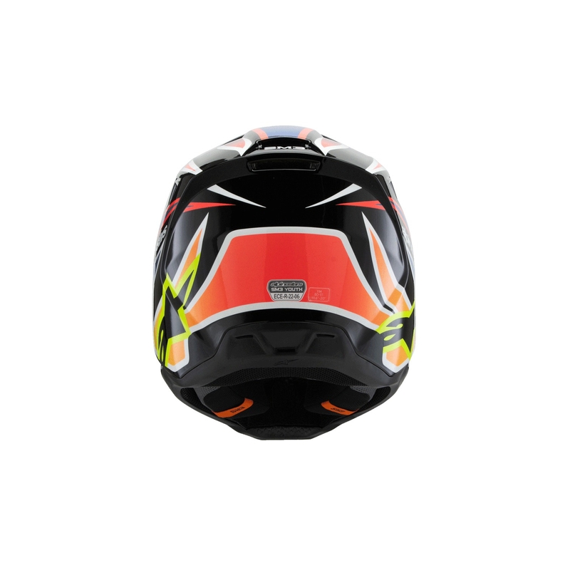 Alpinestars S-M3 WURX lasten motocross kypärä musta-fluo-kelta-sininen-punainen