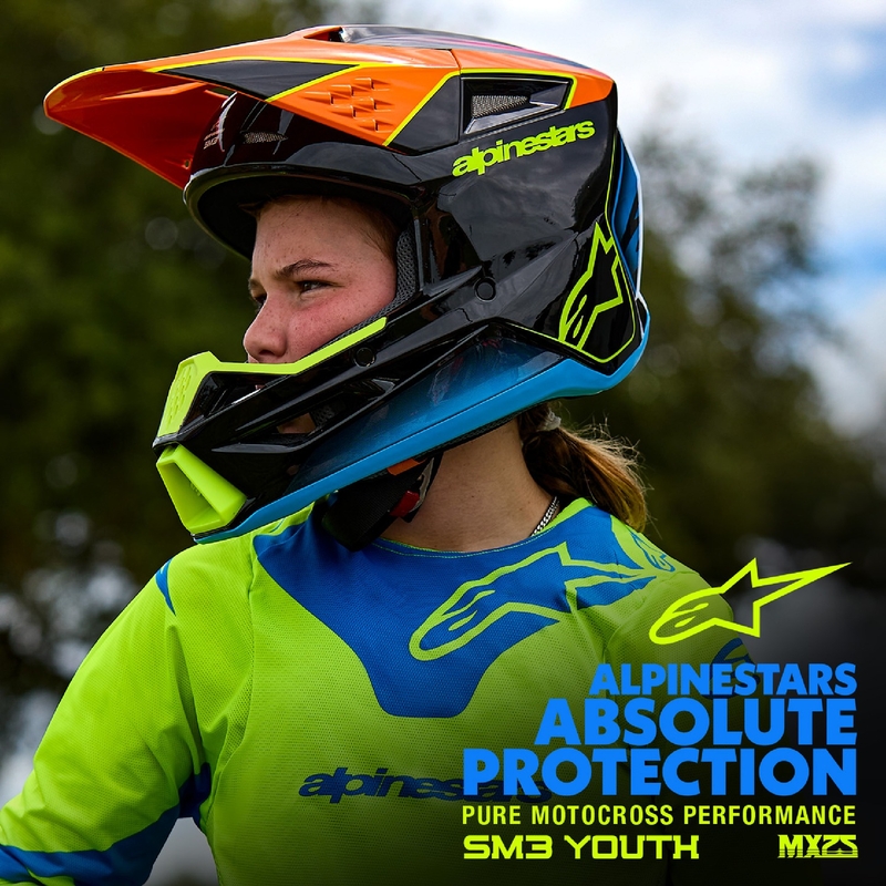 Alpinestars S-M3 WURX Sininen-punainen-valko-musta lasten motocross kypärä