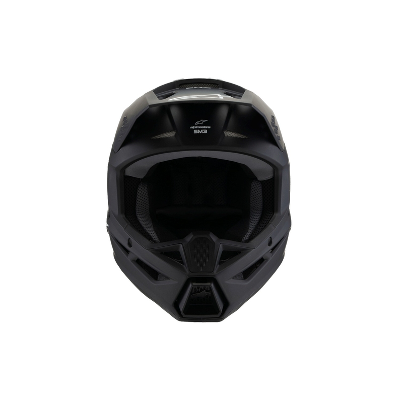 Alpinestars S-M3 Solid Black Matte Lasten motocross kypärä