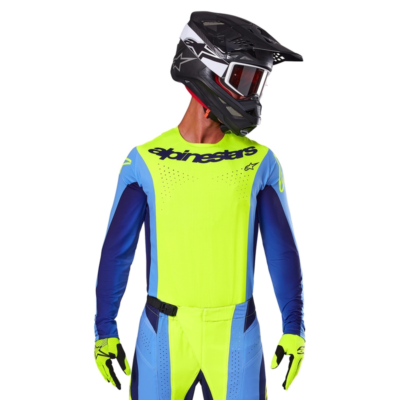 Alpinestars Techstar Melt fluo keltainen-sininen motocross paita