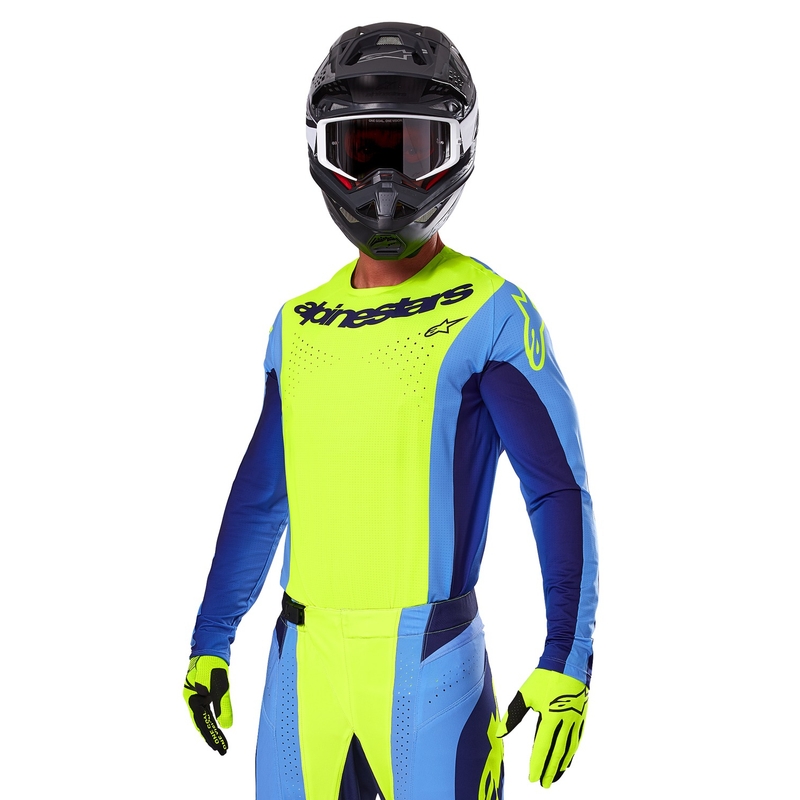 Alpinestars Techstar Melt fluo keltainen-sininen motocross paita