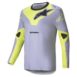 Alpinestars Racer Veil motocross paita harmaa-fluo keltainen
