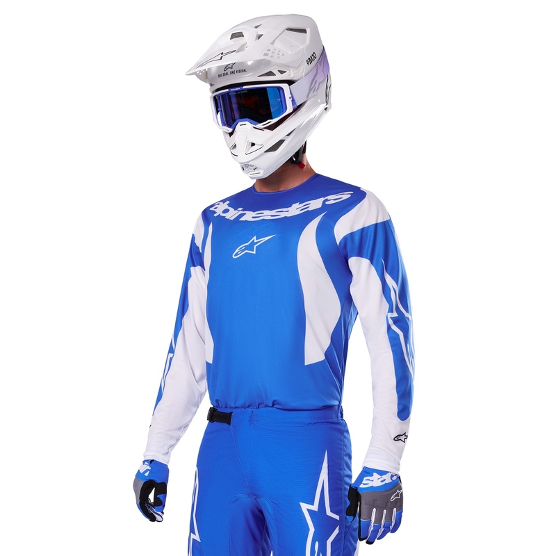Alpinestars Fluid Haul motocross paita sininen ja valkoinen
