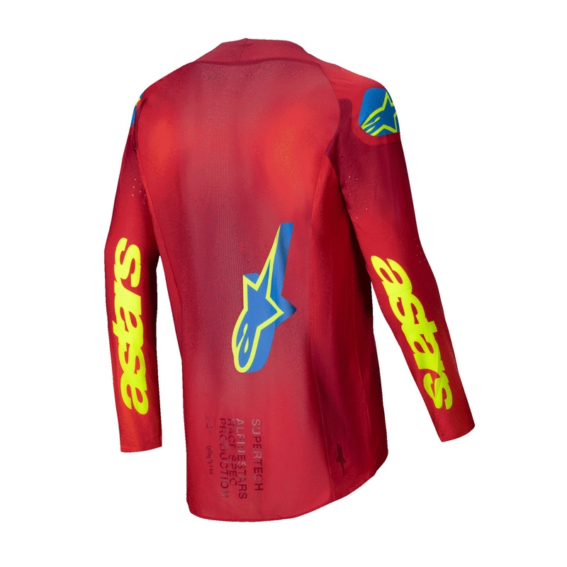 Motokrosový dres Alpinestars Supertech Maker červeno-fluo žlutý