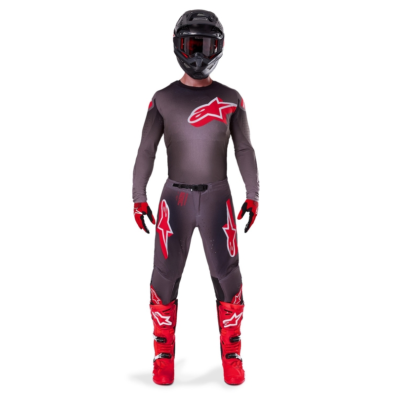 Motokrosový dres Alpinestars Supertech Lipan kouřovo-červený