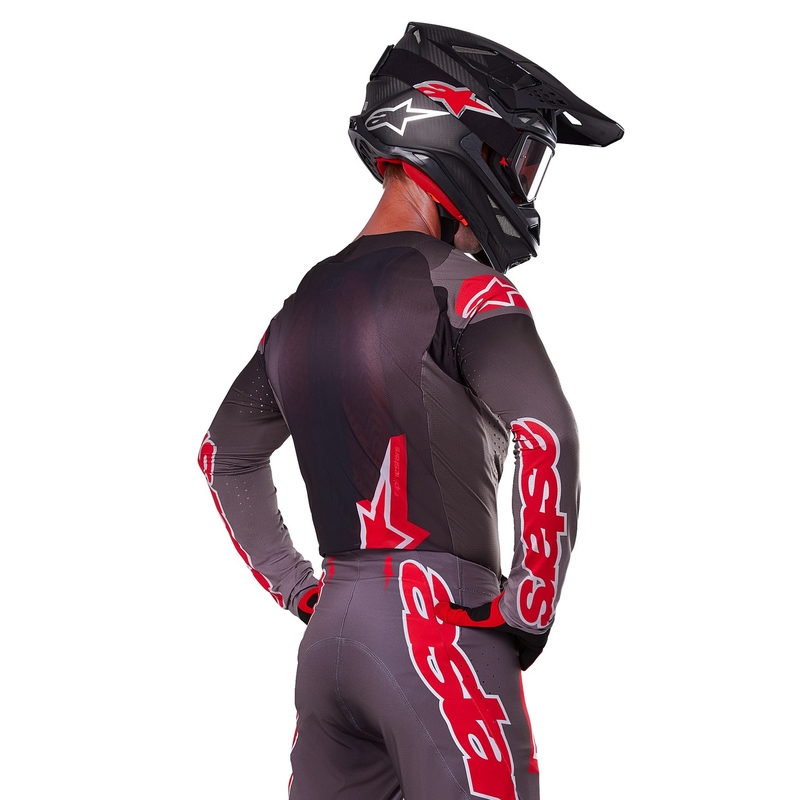 Motokrosový dres Alpinestars Supertech Lipan kouřovo-červený