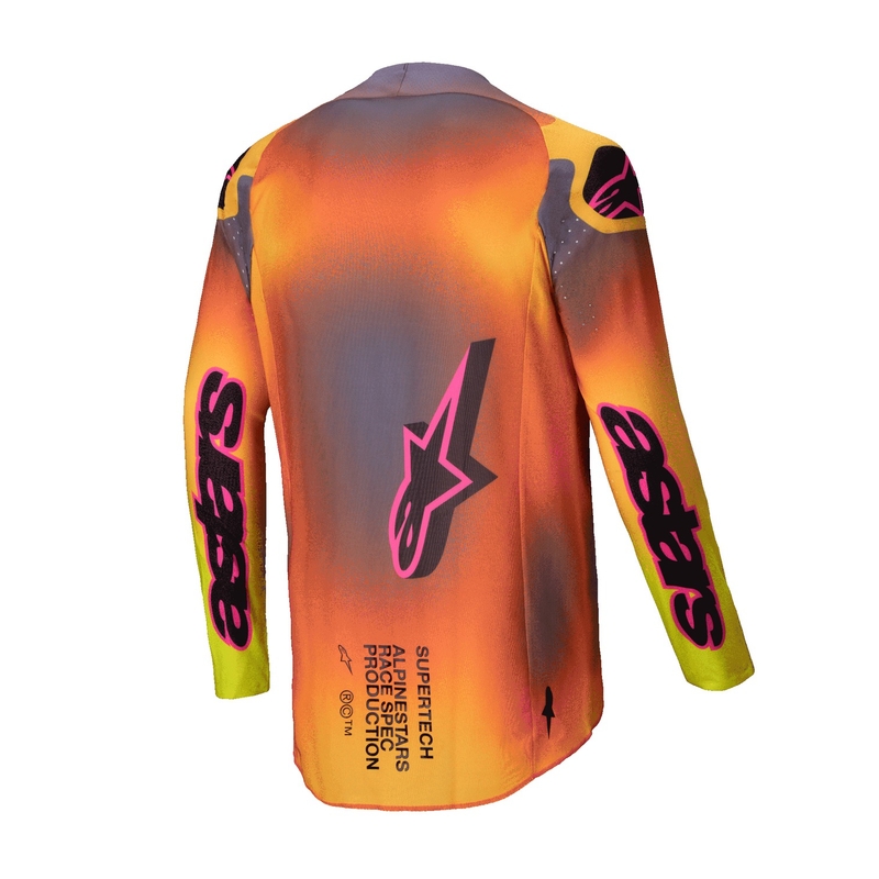 Motocross pelipaita Alpinestars Supertech Lipan kelta-vaaleanpunainen
