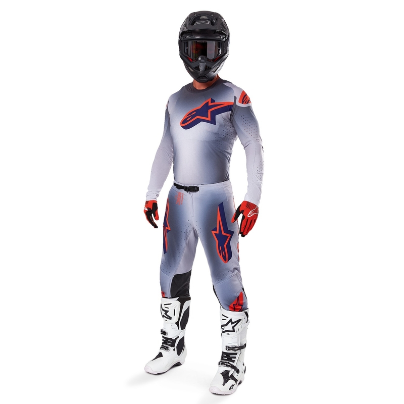 Motokrosový dres Alpinestars Supertech Lipan šedo-fluo oranžový