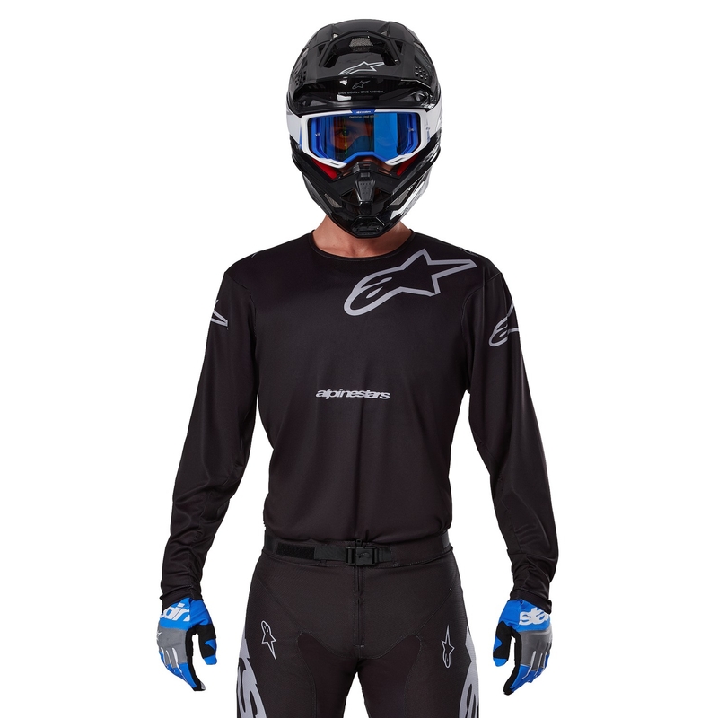 Alpinestars Racer Graphite motocross paita musta ja harmaa