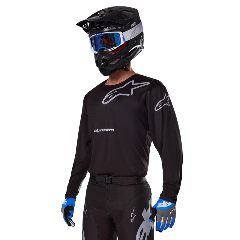 Alpinestars Racer Graphite motocross paita musta ja harmaa