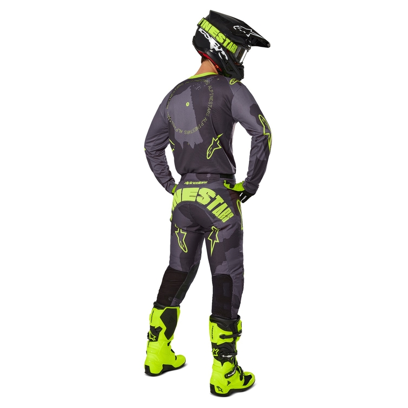 Alpinestars Racer Hollow tumma camo-fluo keltainen motocross trikoo