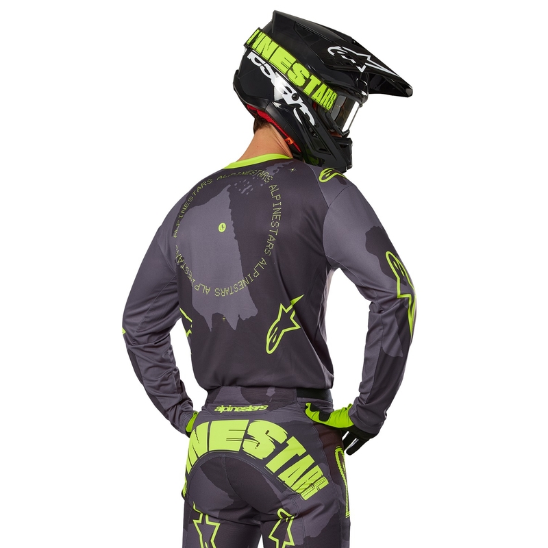Alpinestars Racer Hollow tumma camo-fluo keltainen motocross trikoo