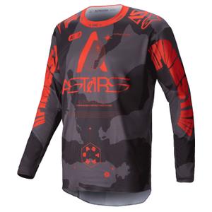 Alpinestars Racer Hollow harmaa camo-fluo oranssi motocross trikoo