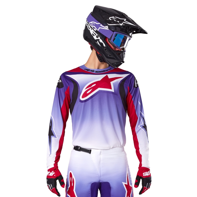 Alpinestars Fluid Wurx fluo violetti-punainen motocross paita
