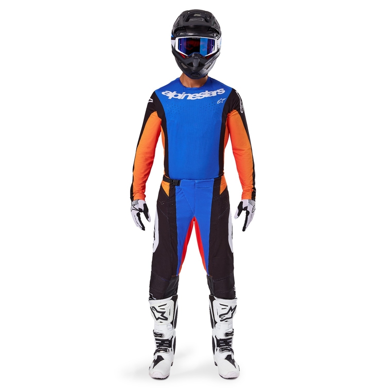 Alpinestars Techstar Melt Motocross-housut oranssi ja sininen