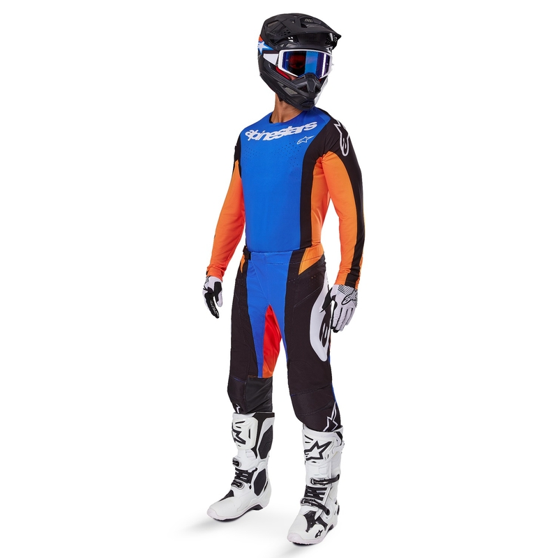 Alpinestars Techstar Melt Motocross-housut oranssi ja sininen