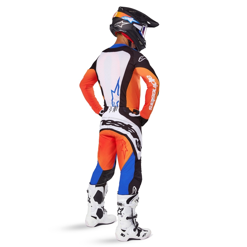 Alpinestars Techstar Melt Motocross-housut oranssi ja sininen